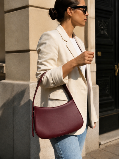 Torebka skórzana Jo.Maxx SOFIA - BURGUNDY