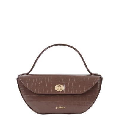 Torebka skórzana Jo.Maxx MIA - MOCCA CROCCO